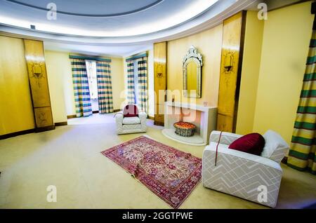 Virginia Courtauld's suite in the Eltham Palace - London, England Stock Photo