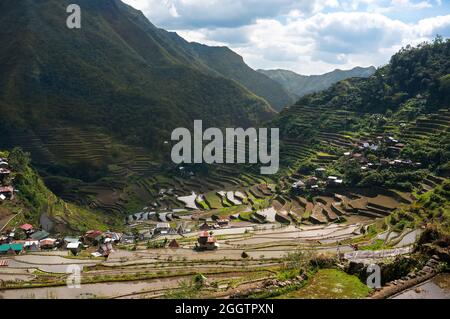 beautiful mountains with rice plantations in the mountains of the Philippine Islands Stock Photo