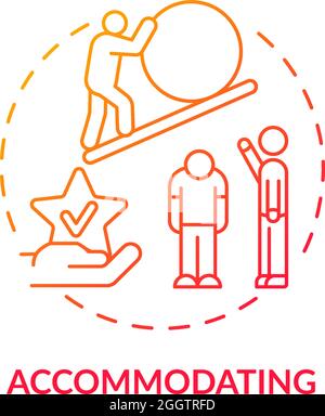 Accommodating red gradient concept icon Stock Vector