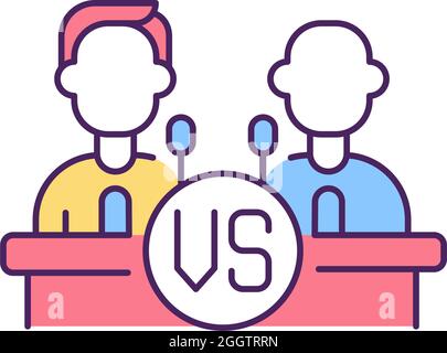 Leadership conflict RGB color icon Stock Vector
