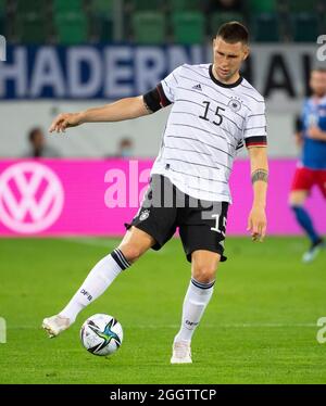 St. Gallen, Switzerland. 02nd Sep, 2021. Football: World Cup Qualification Europe, Liechtenstein - Germany, Group Stage, Group J, Matchday 4 at Kybunpark. Niklas Süle of Germany plays the ball. Credit: Sven Hoppe/dpa/Alamy Live News Stock Photo