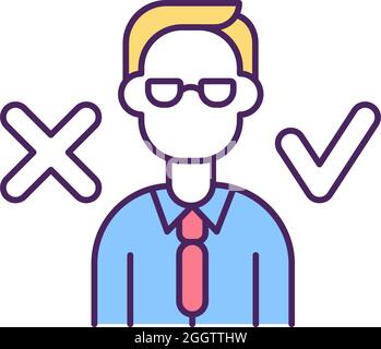 Decision making RGB color icon Stock Vector