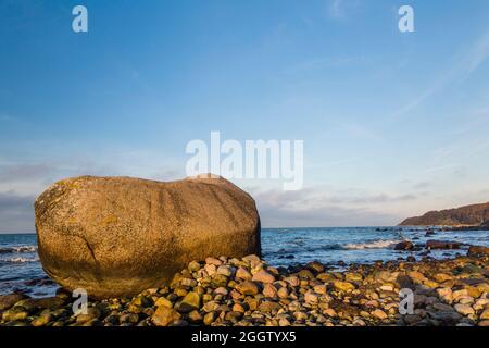 block beach, pebble beach at the Baltic Sea, northern coast of Ruegen, Germany, Mecklenburg-Western Pomerania, Ruegen Stock Photo