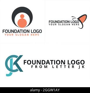 Non profit community charity with icon people and butterfly logo design Stock Vector