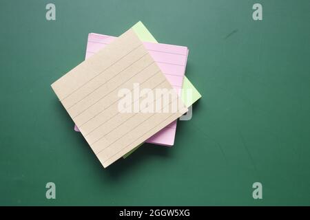 Set of colorful sticky notes on color background, Stock Photo