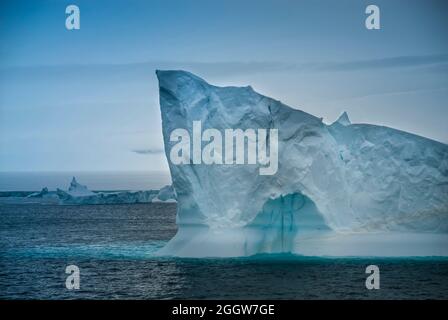 Floating icebergs in te Antarctic sea, near Antarctic Peninsula , Antartica Stock Photo