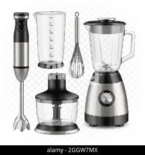 Blender, Food Processor And Whisk Tools Set Vector Stock Vector