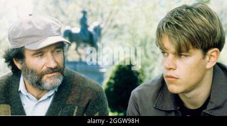 GOOD WILL HUNTING 1997 Miramax Films production with Matt Damon at right and Robin William Stock Photo