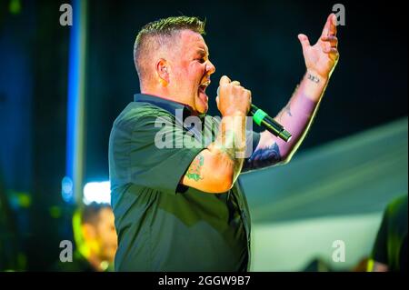 portrait of Ken Casey lead singer Dropkick Murphys for Boston Magazine