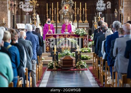 Illustration picture shows the funeral service of Count Henri d'Udekem d'Acoz, former Poperinge mayor and CD&V politician, and uncle of the Belgium Qu Stock Photo