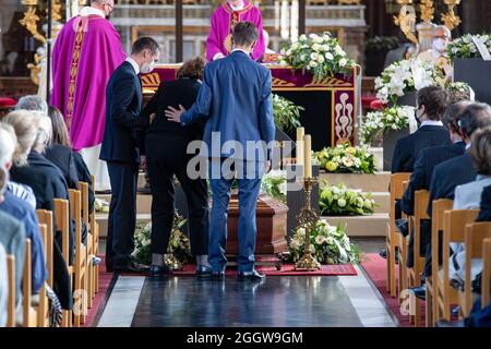 Illustration picture shows the funeral service of Count Henri d'Udekem d'Acoz, former Poperinge mayor and CD&V politician, and uncle of the Belgium Qu Stock Photo