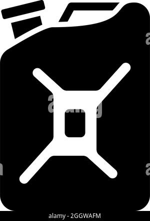 Fuel Canister Icon. Black Stencil Design. Vector Illustration. Stock Vector