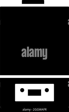 Gas Boiler Icon. Black Stencil Design. Vector Illustration. Stock Vector