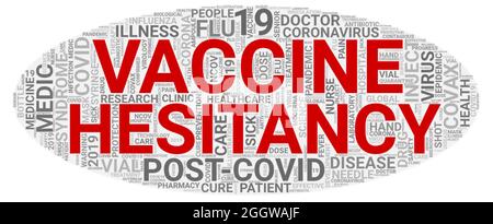 Vaccine hesitancy word cloud concept on white background, 3d rendering Stock Photo