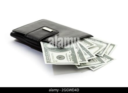 Premium Photo  Wallet with money isolated on white background