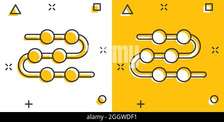 Timeline icon in comic style. Progress cartoon vector illustration on white isolated background. Diagram splash effect business concept. Stock Vector