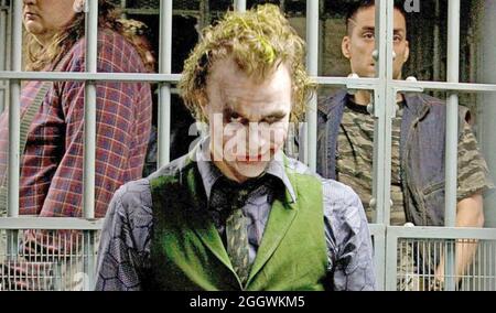THE DARK KNIGHT 2008 Warner Bros Pictures film  with Heath Ledger as The Joker Stock Photo
