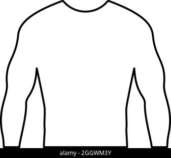 Rashguard Long sleeves top contour outline icon black color vector illustration flat style simple image Stock Vector