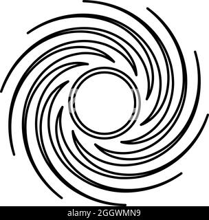 Black hole spiral shape vortex portal contour outline icon black color vector illustration flat style simple image Stock Vector