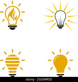 Light bulb electric logo design vector template Stock Vector