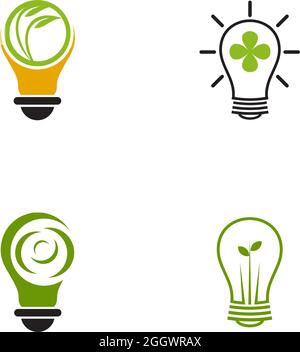 Light bulb electric logo design vector template Stock Vector