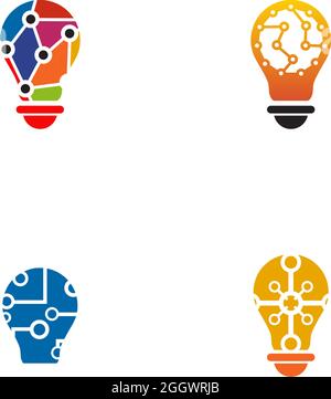 Light bulb electric logo design vector template Stock Vector