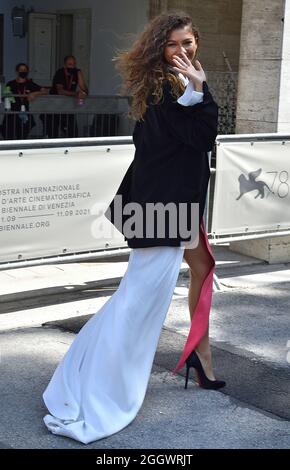 Venice, Italy. 03rd Sep, 2021. VENICE, ITALY - SEPTEMBER 03: Zendaya is seen arriving at the 78th Venice International Film Festival on September 03, 2021 in Venice, Italy. Credit: dpa/Alamy Live News Stock Photo