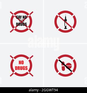 symbol illustration no drugs, the vector can be used for the web, news, poster, and more Stock Vector