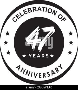 47th years anniversary emblem logo design vector template Stock Vector
