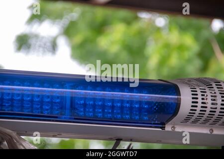 Ambulance rotation emergency light on top of ambulance emergency hospital vehicle for transportation of patients Stock Photo