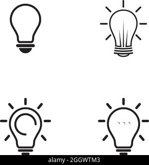 Light bulb electric logo design vector template Stock Vector