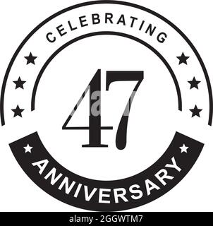 47th years anniversary emblem logo design vector template Stock Vector