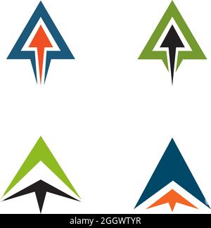 Arrow icon symbol logo design vector template Stock Vector