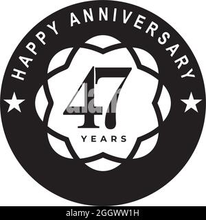 47th years anniversary emblem logo design vector template Stock Vector