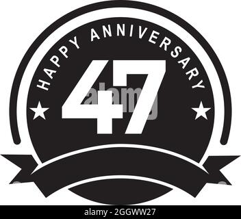 47th years anniversary emblem logo design vector template Stock Vector