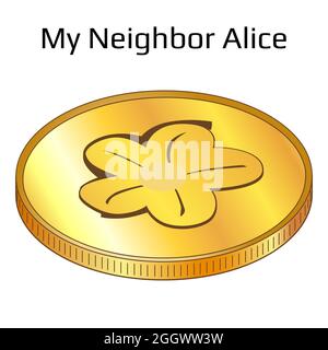 My Neighbor Alice token symbol cryptocurrency logo coin icon isolated ...