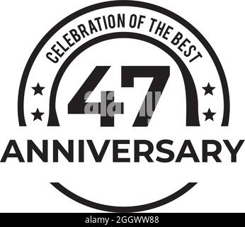 47th years anniversary emblem logo design vector template Stock Vector