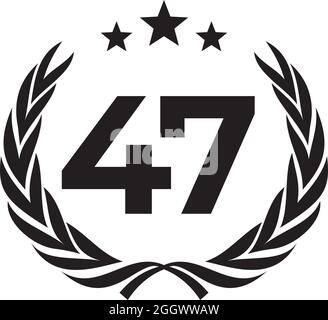 47th years anniversary emblem logo design vector template Stock Vector