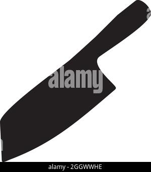 Single black kitchen knife silhouette vector logo design Stock Vector