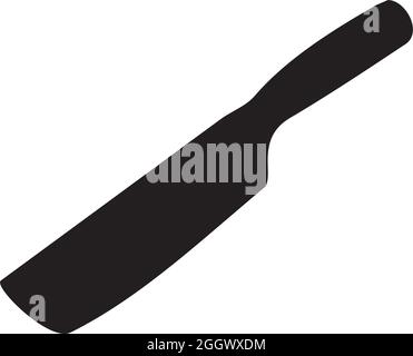Single black kitchen knife silhouette vector logo design Stock Vector