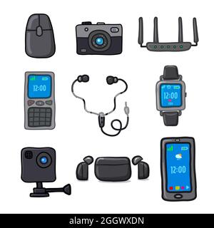 Electronic gadget icons set, cartoon style Stock Vector Image & Art - Alamy