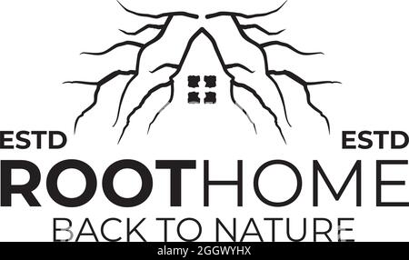 Root home logo design vector template Stock Vector