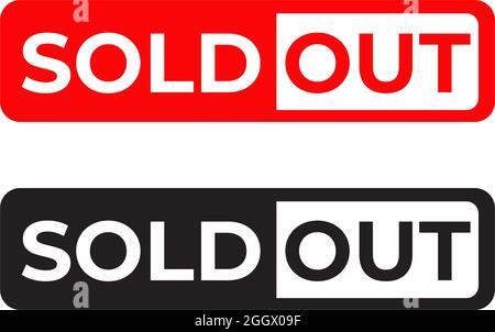 Sold out symbol logo design vector template Stock Vector