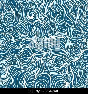 Seamless curl wave background. Vector Illustration Stock Vector