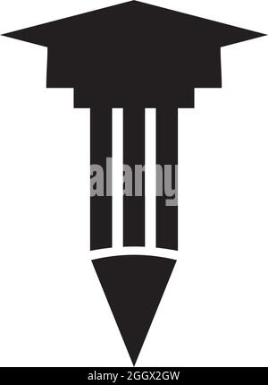 Pencil icon logo design vector template Stock Vector