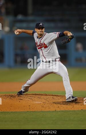 Atlanta Braves' Charlie Morton pitches in the first inning during their MLB  baseball game against the Los Angeles Angeles, Saturday, June 14, 2008 in  Anaheim, Calif. (AP Photo/Gus Ruelas Stock Photo - Alamy