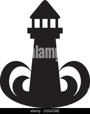Light house building logo design vector template Stock Vector