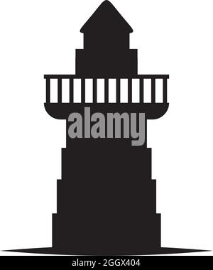 Light house building logo design vector template Stock Vector