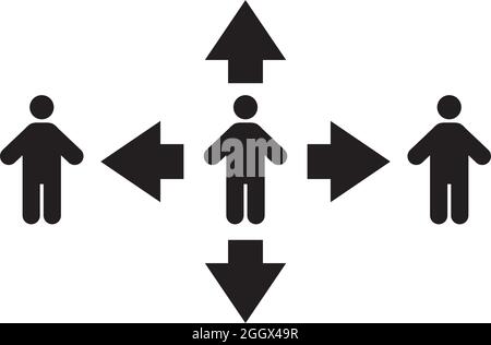 social distancing label logo design vector template Stock Vector