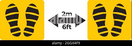 social distancing label logo design vector template Stock Vector